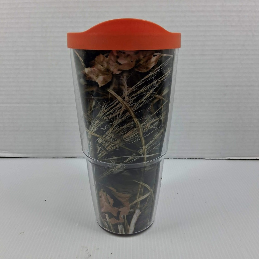 Tervis 24oz Tumbler Realtree Camo Insulated Travel Cup Orange Lid Made in USA